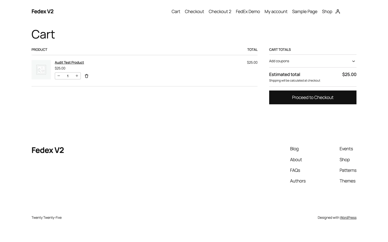 Cart page